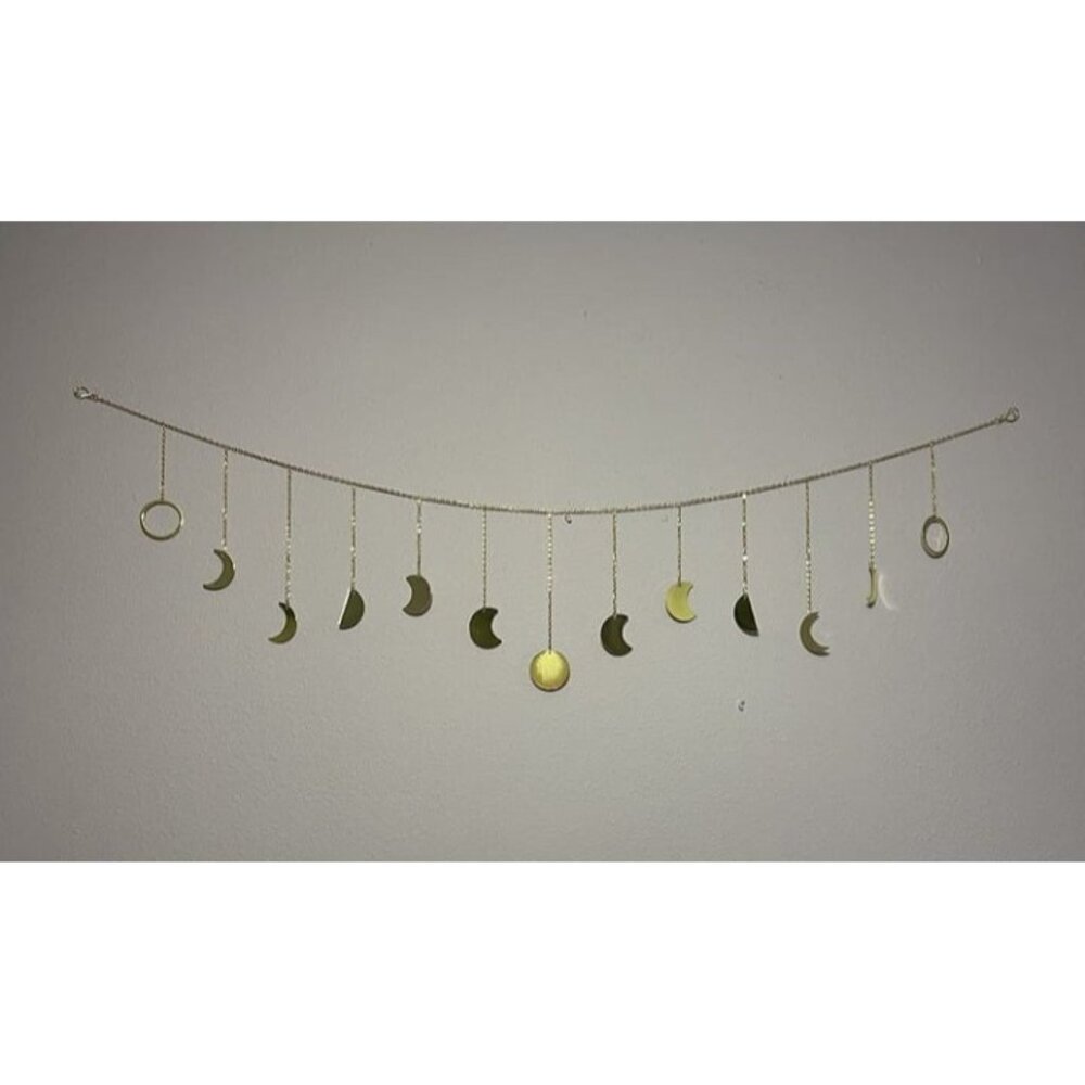 New Moon Phase Wall Hanging Boho Aesthetic Room Decor Metal Moons Garland
